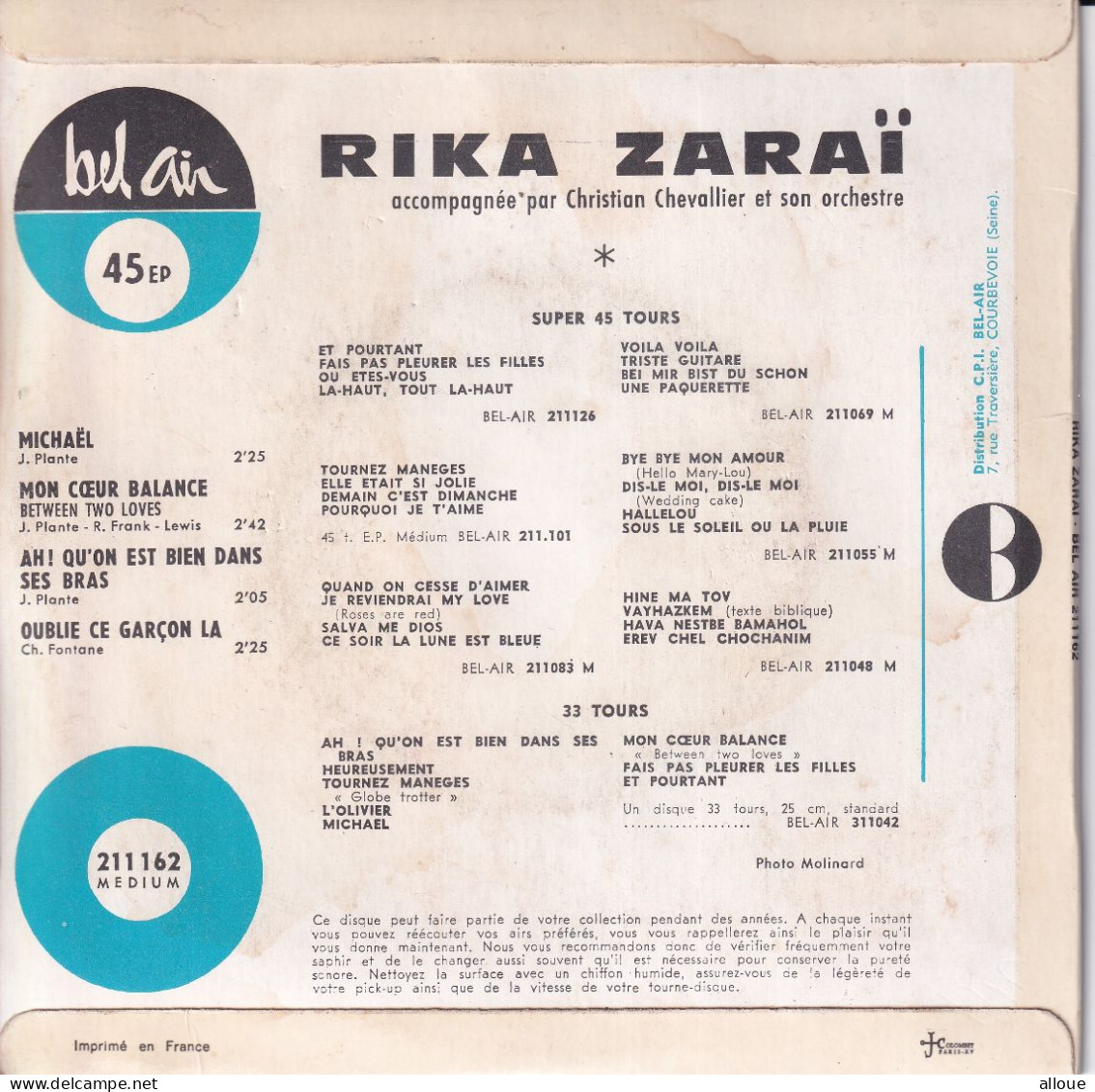 RIKA ZARAI - FR EP - MICHAEL  + 3 - Sonstige - Franz. Chansons