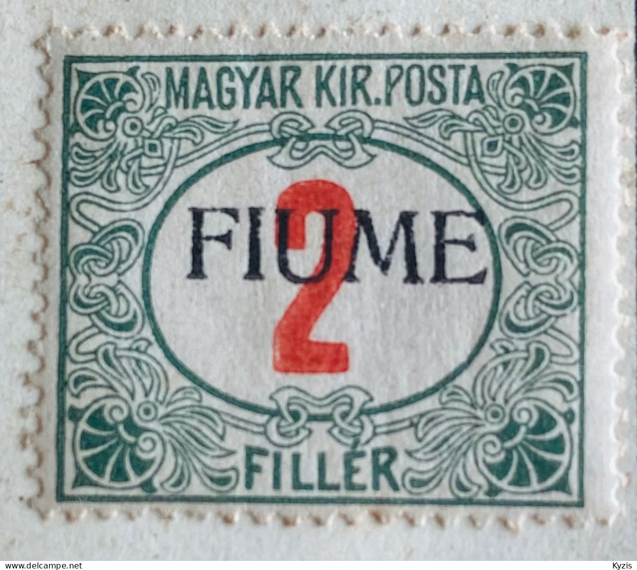 FIUME - 1915, TAXE - 2 Filler - Timbre De Hongrie Avec Surcharge - - Fiume