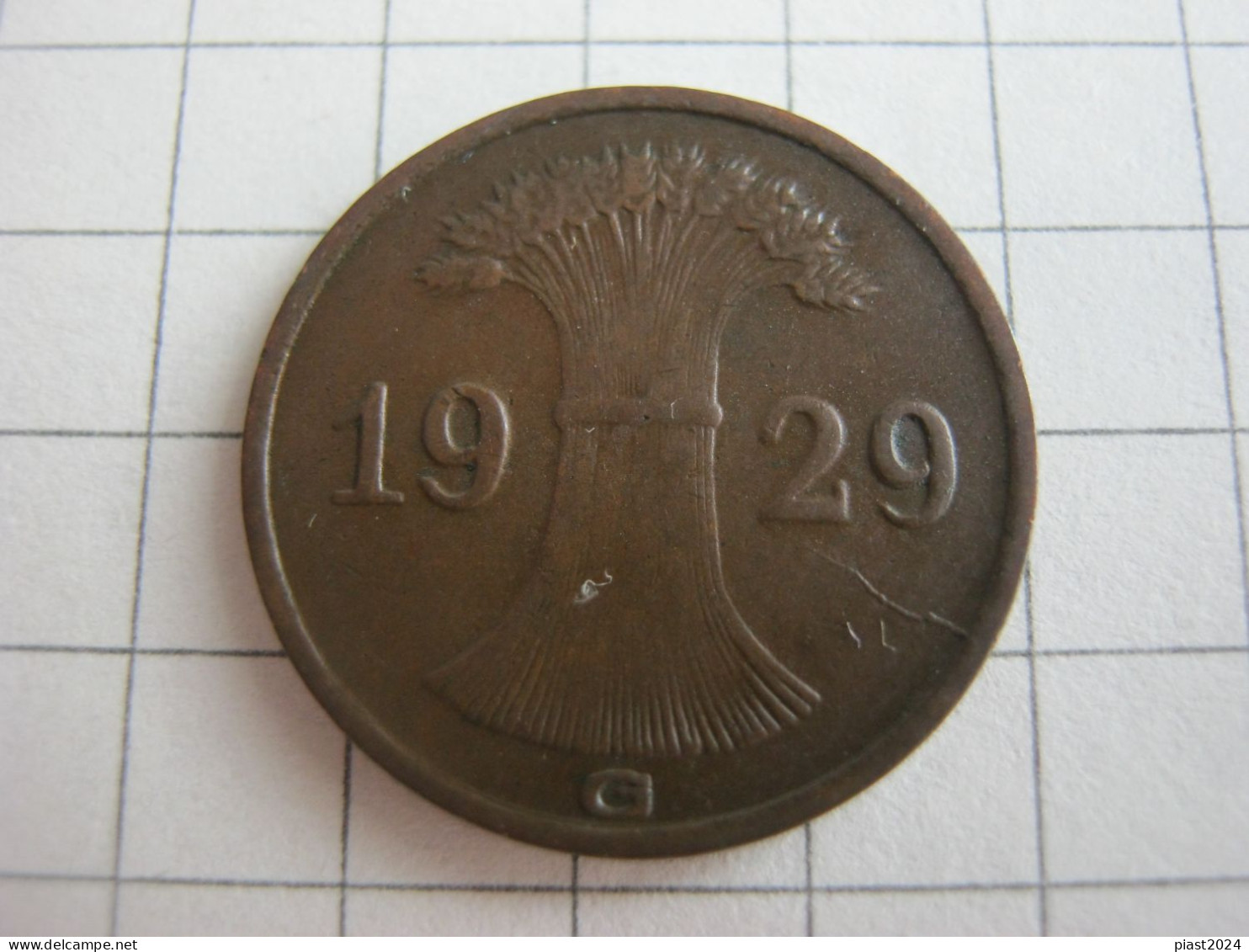 Germany 1 Reichspfennig 1929 G - 1 Rentenpfennig & 1 Reichspfennig