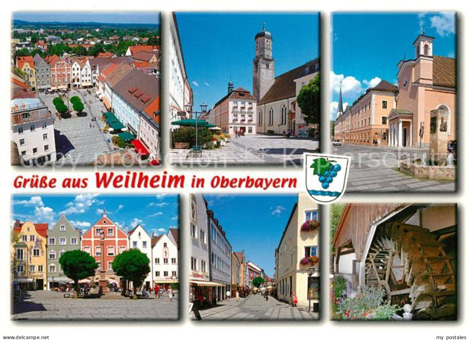 73214696 Weilheim Oberbayern Stadtpanorama Motive Innenstadt Fussgaengerzone Was - Weilheim