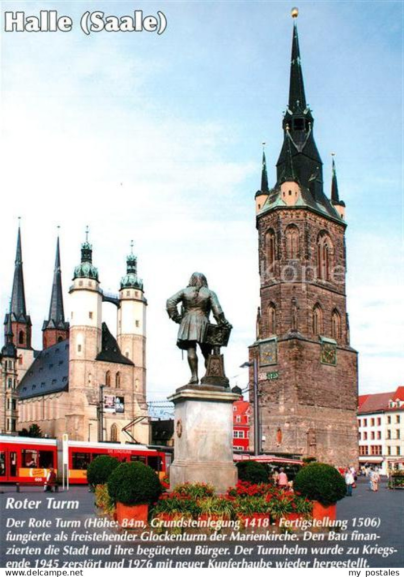 73214678 Halle Saale Roter Turm Haendel Denkmal Chronik Halle Saale - Halle (Saale)