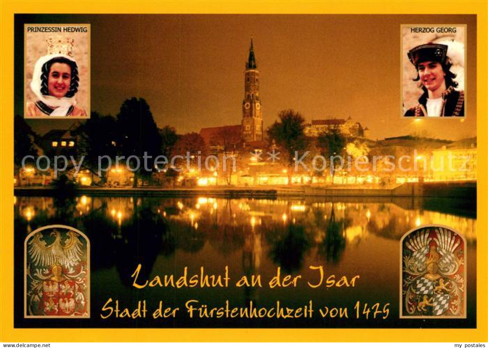 73214659 Landshut Isar Stadt Der Fuerstenhochzeit Von 1479 Blick Ueber Die Isar  - Landshut
