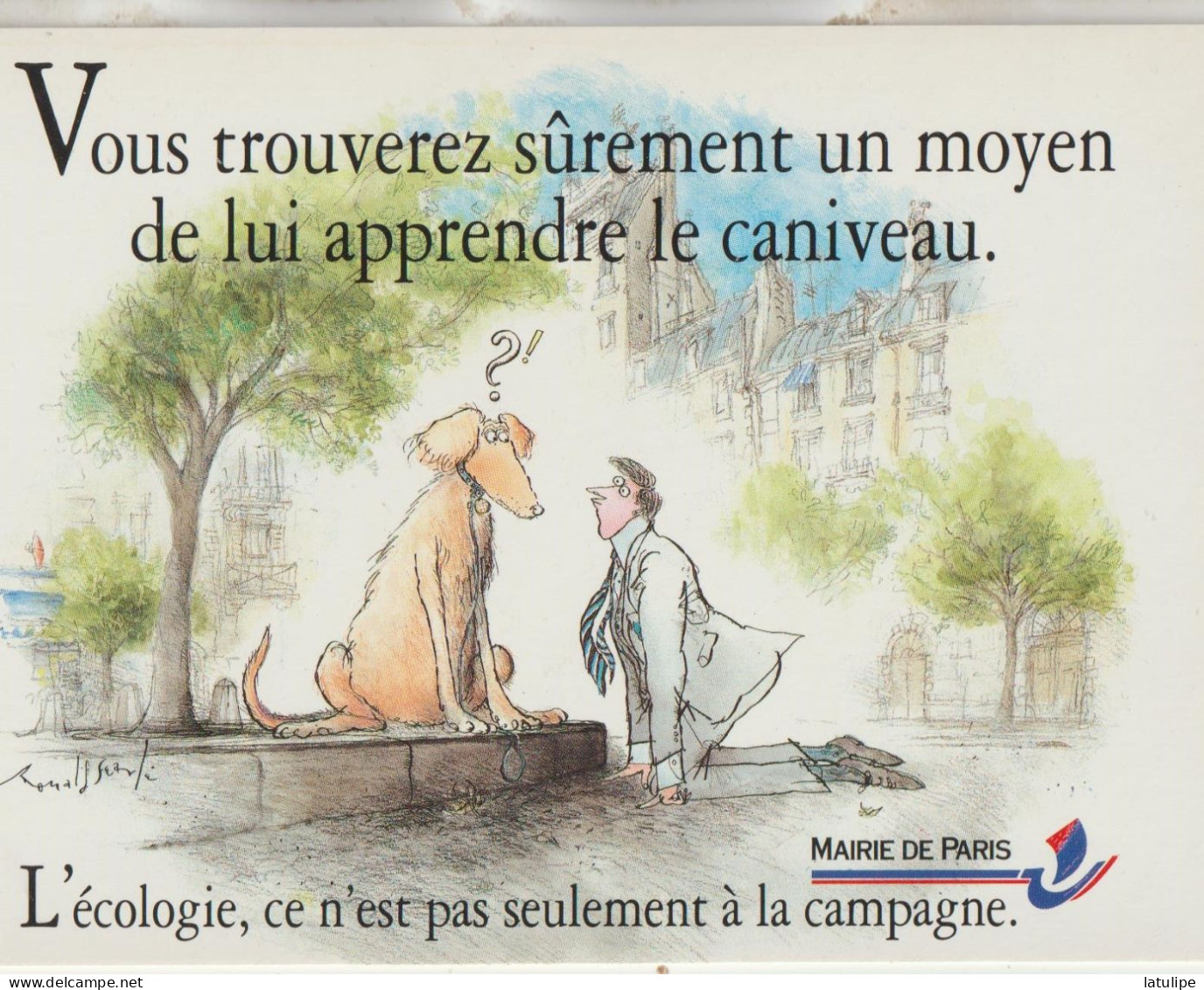 Carte Mairie De Paris 75 L'Ecologie N'est Pas Seulement A La Campagne-Vous Trouverez Un Moyen Pour Apprendre Le Caniveau - Andere Monumenten, Gebouwen