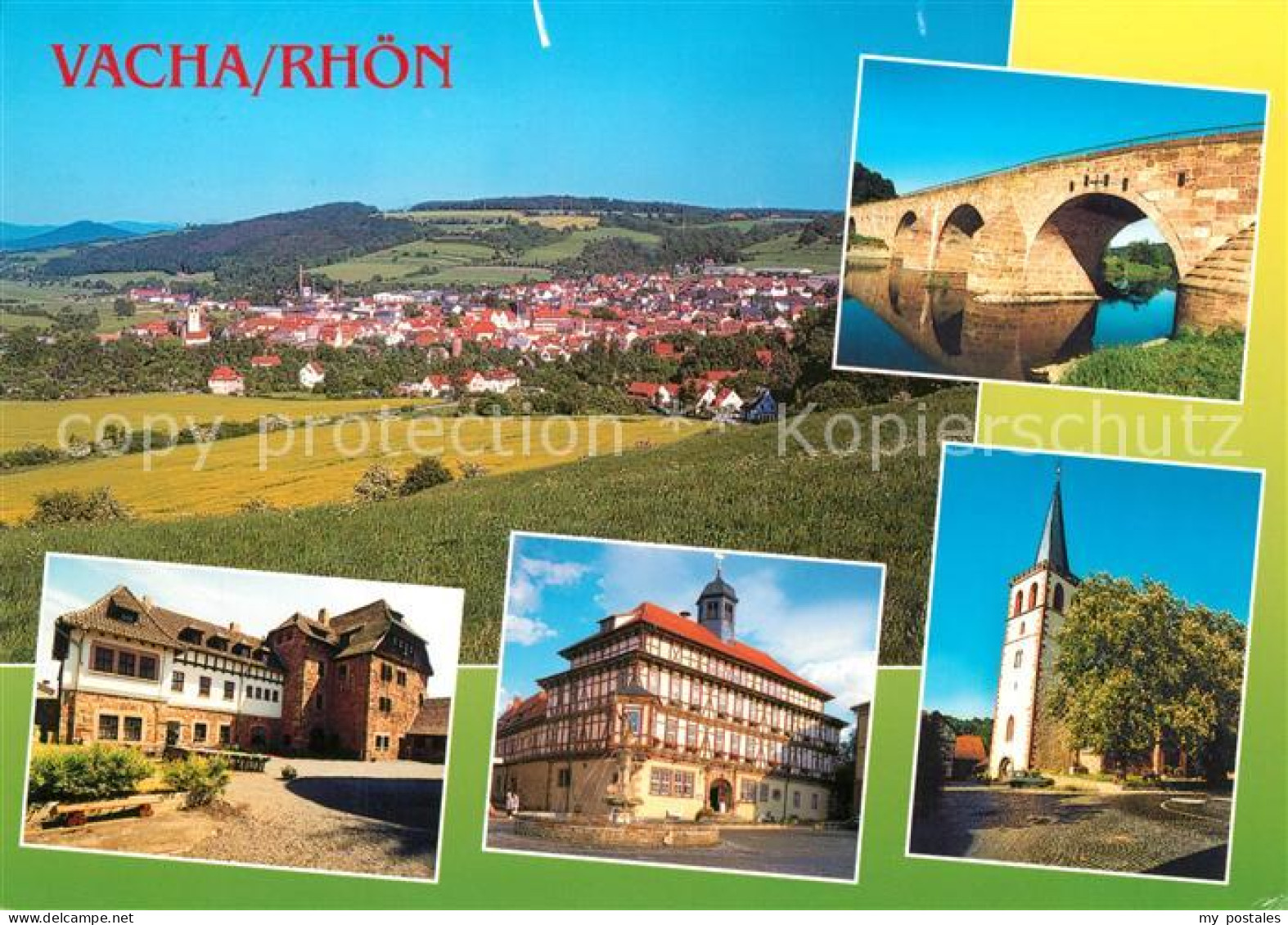 73214565 Vacha Landschaftspanorama Naturpark Rhoen Burg Wendelstein Rathaus Kirc - Vacha