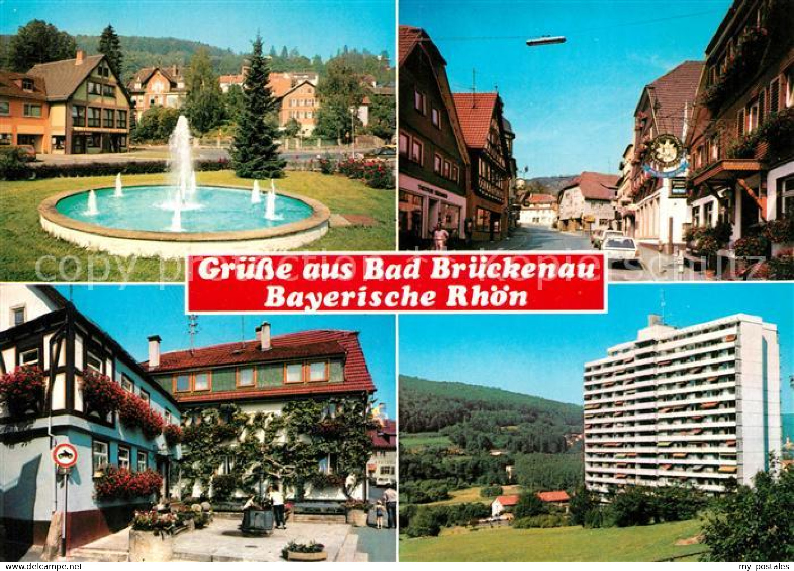 73214520 Bad Brueckenau Rathausbrunnen Altstadt Kurstift Hochhaus Bad Brueckenau - Sonstige & Ohne Zuordnung