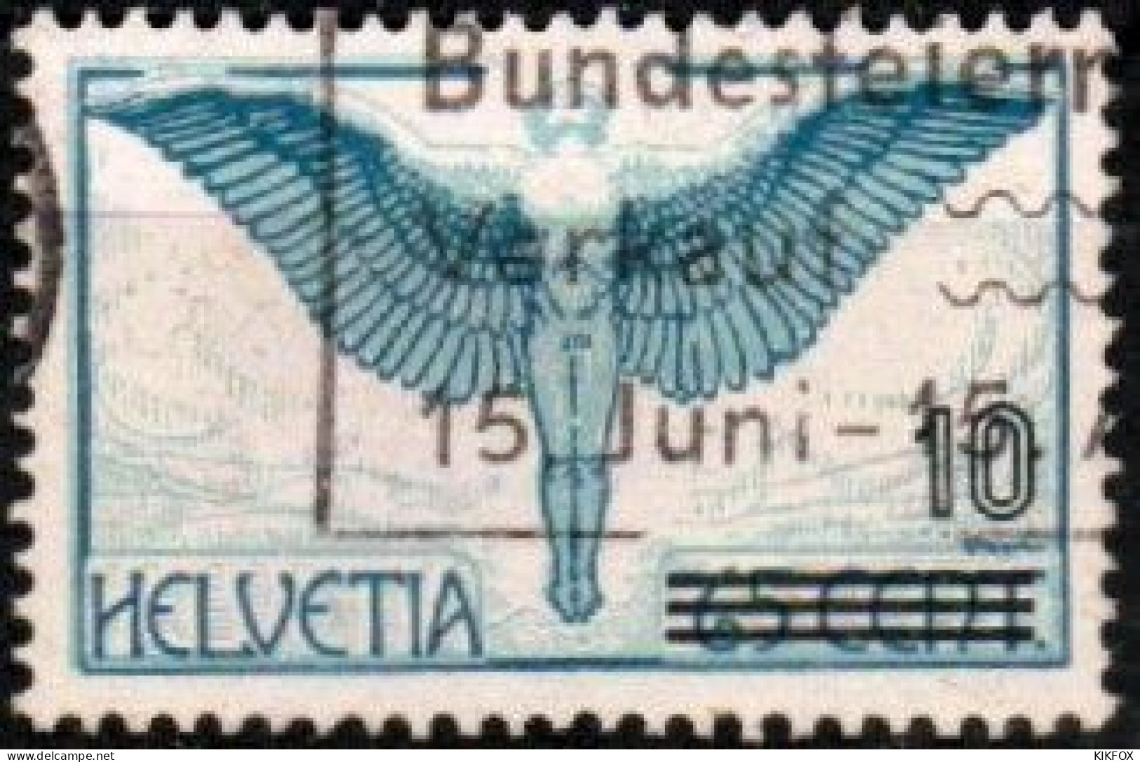 SUISSE ,SCHWEIZ,1938, MI 320, YV 25,  FLUGPOSTAUSGABE 189 MIT ÜBERDRUCK, GESTEMPELT, OBLITERE - Used Stamps