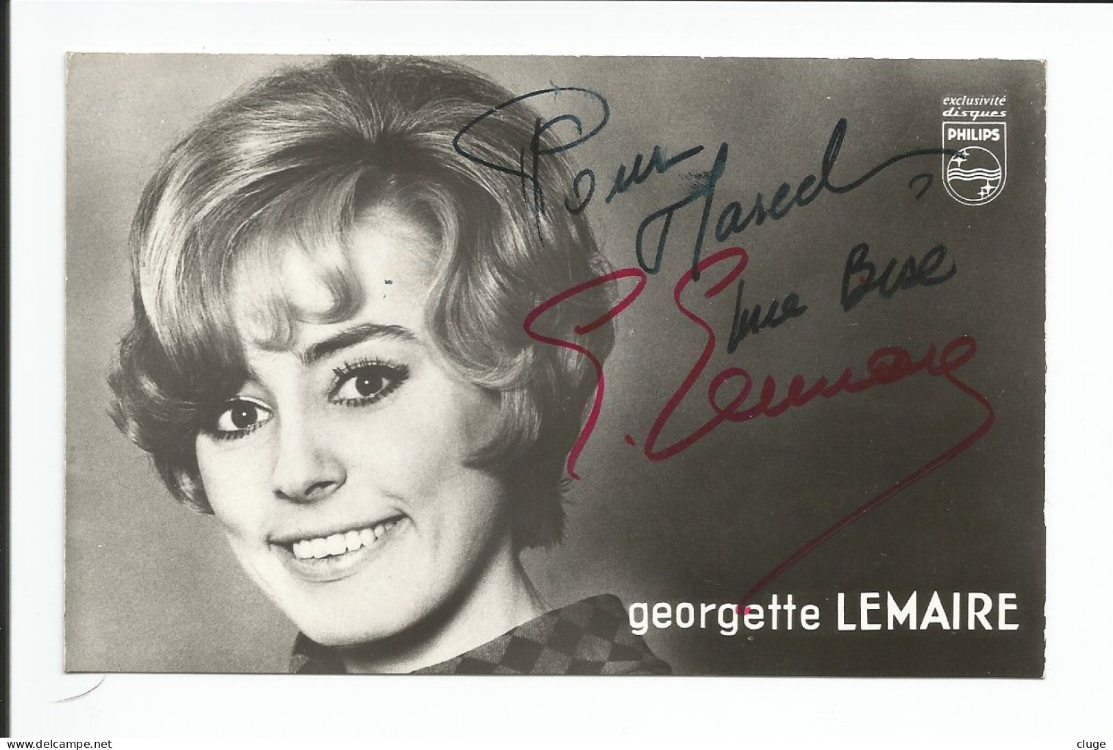 Georgette LEMAIRE - Chanteuse - Autographe - Sonstige & Ohne Zuordnung