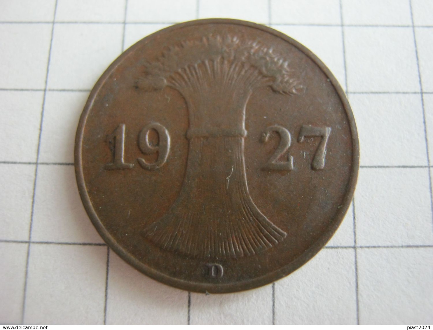 Germany 1 Reichspfennig 1927 D - 1 Renten- & 1 Reichspfennig