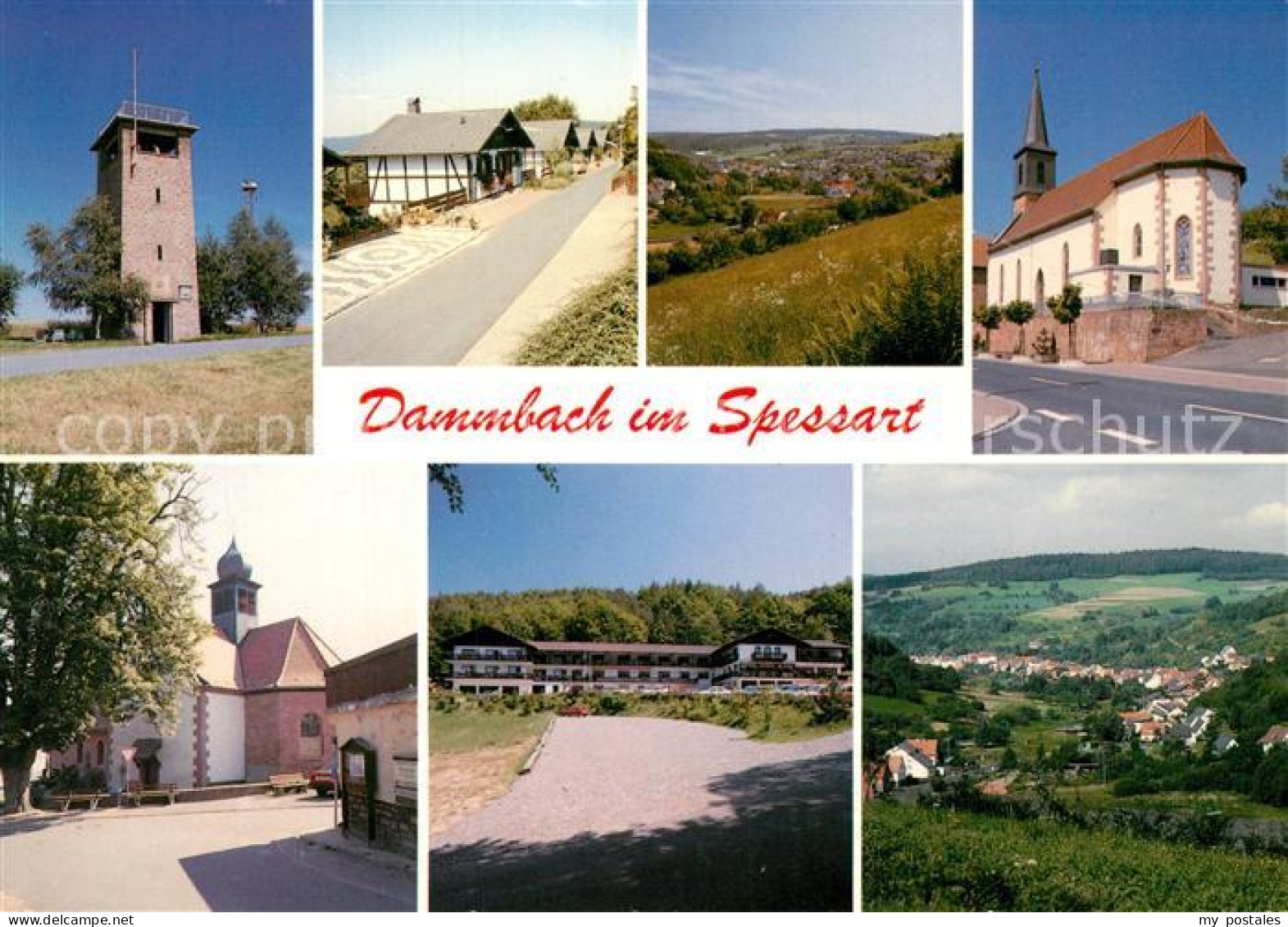 73214488 Dammbach Ortsteile Und Kirchen Von Krausenbach Wintersbach Aussichtstur - Sonstige & Ohne Zuordnung