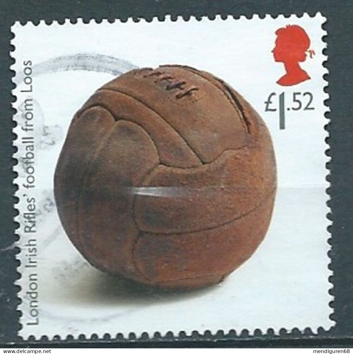 GROSSBRITANNIEN GRANDE BRETAGNE GB 2015 GREAT WAR I LONDON IRISH RIFLES’ FOOTBALL FROM LOOS £1.52 SG 3716 MI 3744 YT 416 - Used Stamps