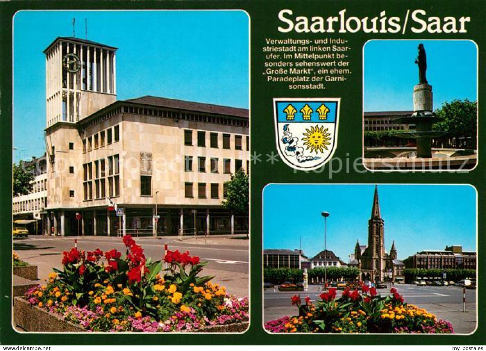 73214454 Saarlouis Rathaus Brunnen Platz St Ludwig Kirche Sonderstempel 50 Jahre - Altri & Non Classificati