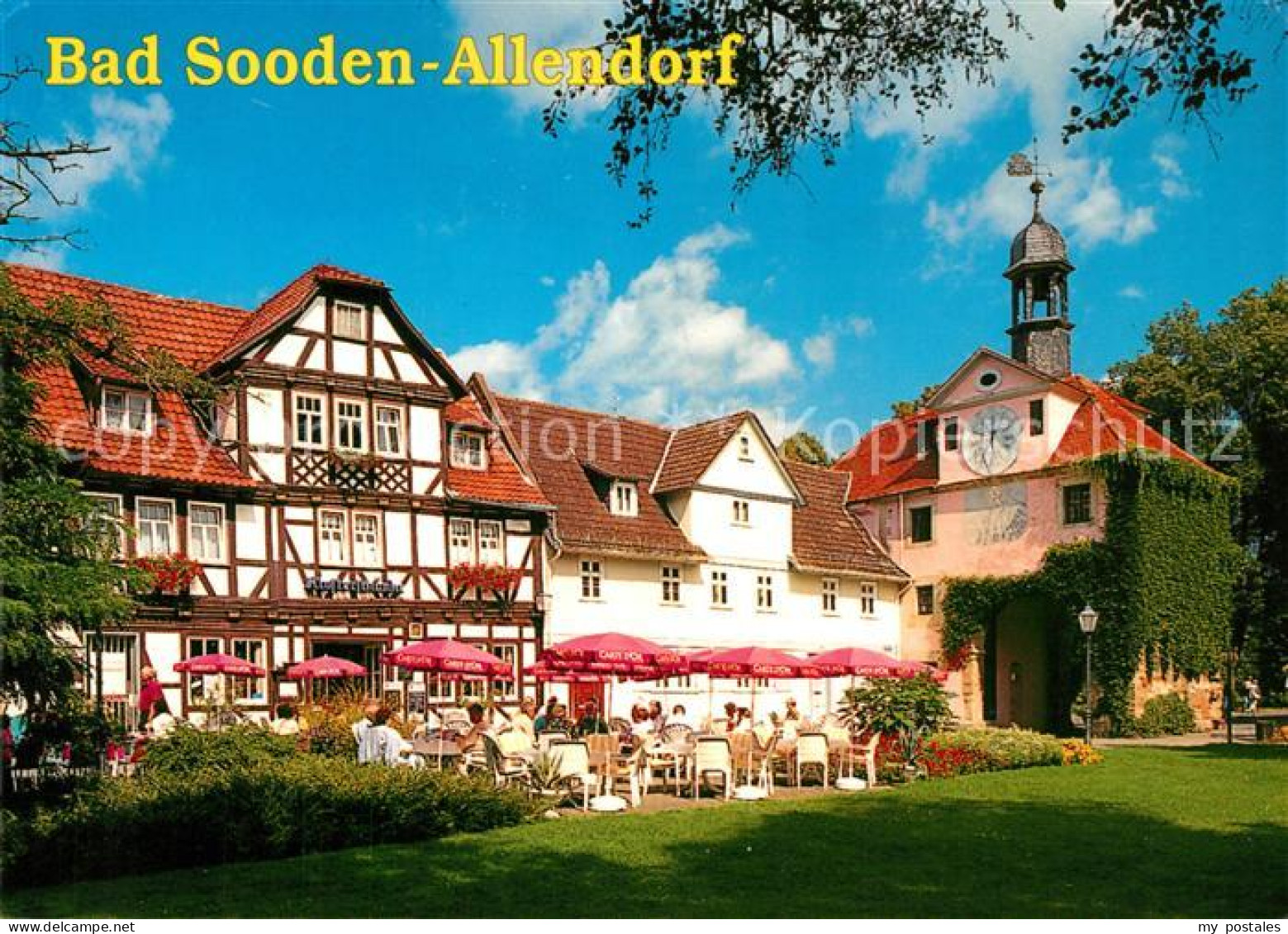 73214381 Bad Sooden-Allendorf Blick Zum Soeder Tor Gaststaette Gartenterrasse Ba - Bad Sooden-Allendorf