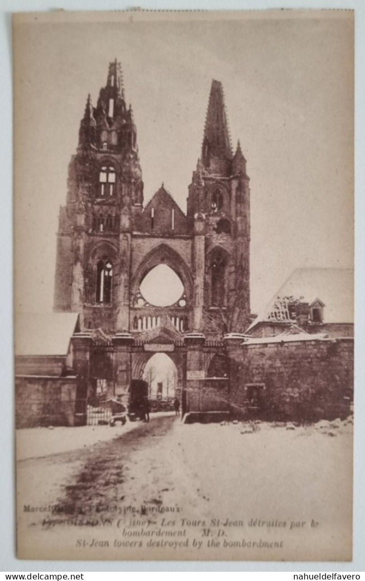 CPA Non Circulée - FRANCE Après-guerre - SOISSONS (Aisne) - LES TOURS ST-JEAN DÉTRUITES PAR LE BOMBARDEMENT - Soissons