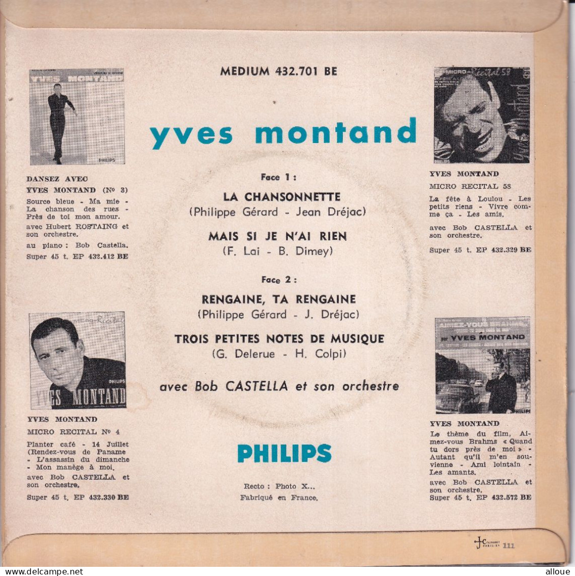YVES MONTAND - FR EP - RENGAINE TA RENGAINE + 3 - Autres - Musique Française