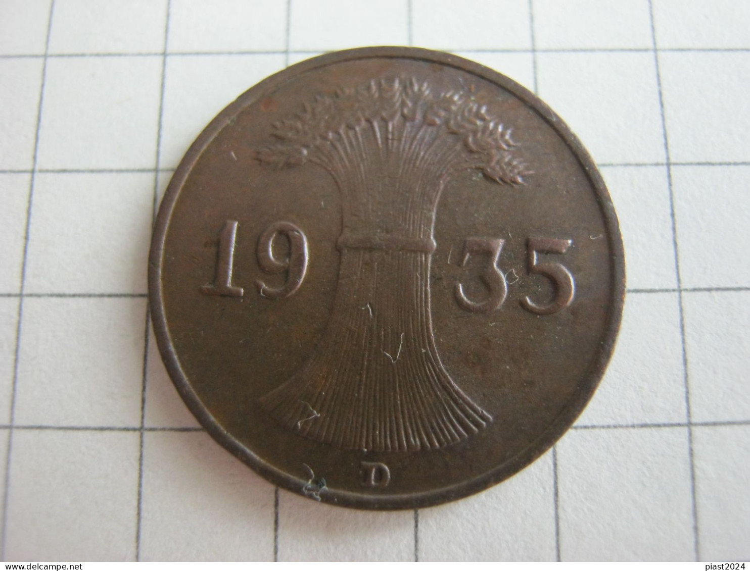 Germany 1 Reichspfennig 1935 D - 1 Rentenpfennig & 1 Reichspfennig
