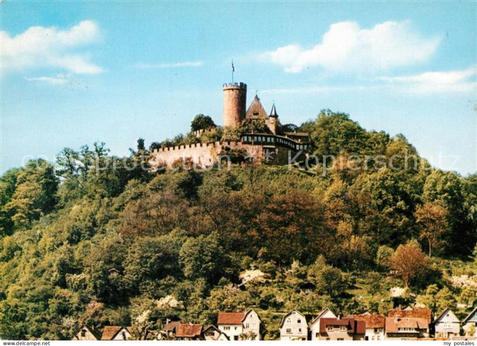 73214351 Biedenkopf Blick Zum Schloss Cafe Restaurant Schlossterrasse Biedenkopf - Biedenkopf