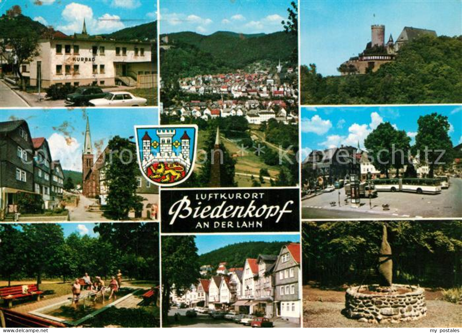 73214345 Biedenkopf Kurbad Ortsmotiv Mit Kirche Wassertreten Burg Turm Brunnen B - Biedenkopf