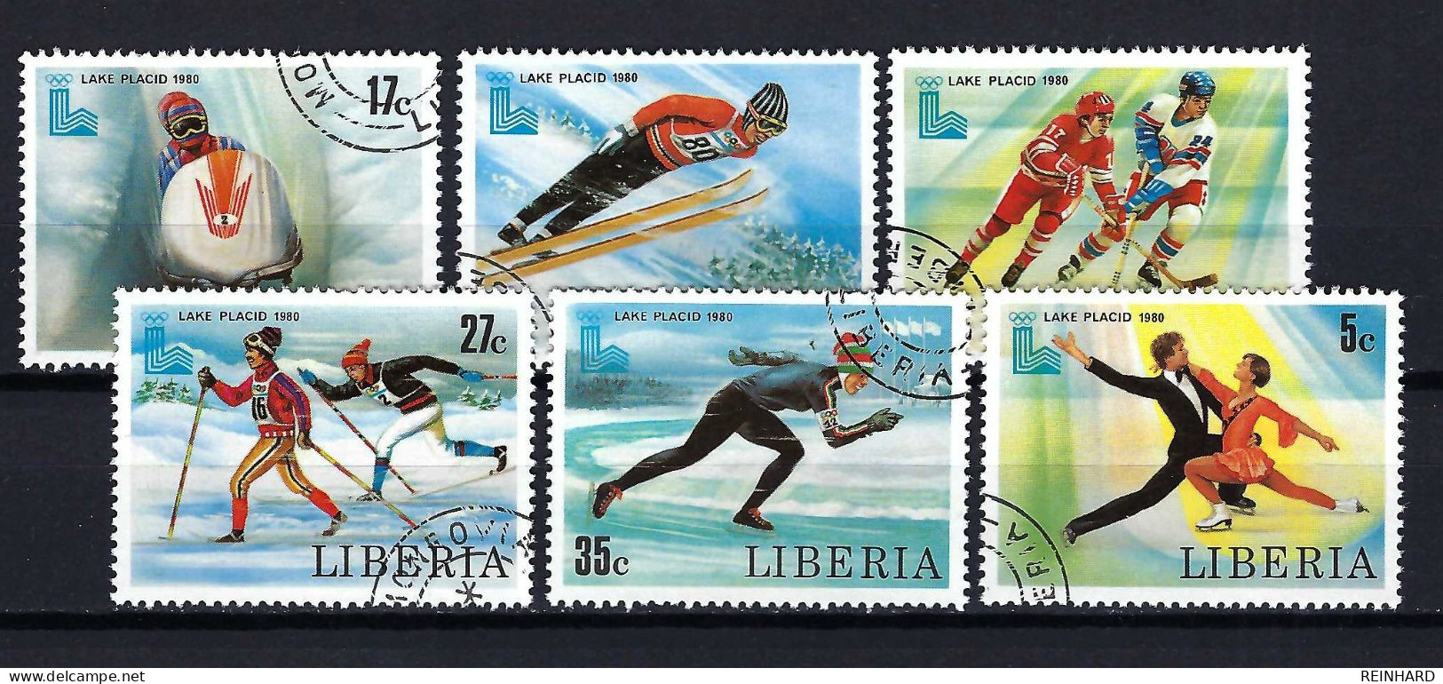 LIBERIA Komplettsatz Mi-Nr. 1168 - 1173 Olympische Spiele Lake Placid 1980 Gestempelt - Siehe Bild - Liberia