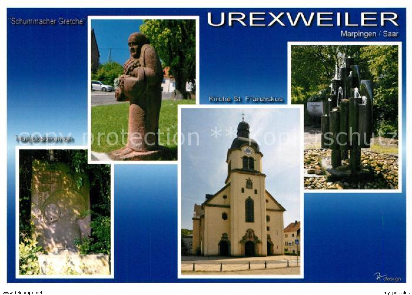 73214318 Urexweiler Marpingen Kirche Brunnen Schummacher Gretche  - Otros & Sin Clasificación