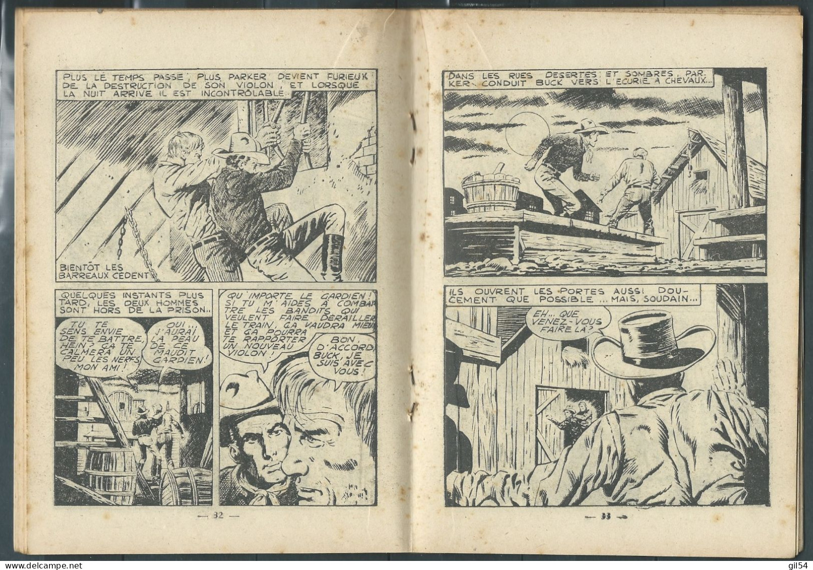 Bd " Buck John   " Bimensuel N° 182 "   L'homme Aux Doigts Crochus      , DL  N° 40  1954 - BE-   BUC 1103 - Petit Format