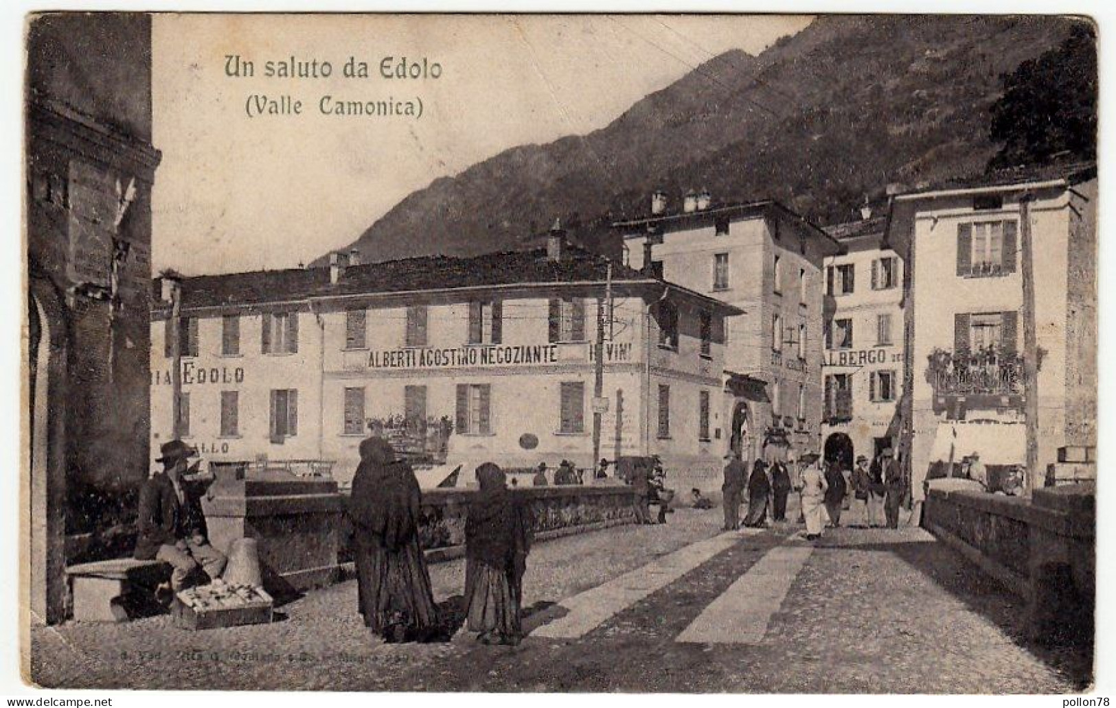 UN SALUTO DA EDOLO - VALLE CAMONICA - BRESCIA - 1901 - Animata - Vedi Retro - Formato Piccolo - Brescia