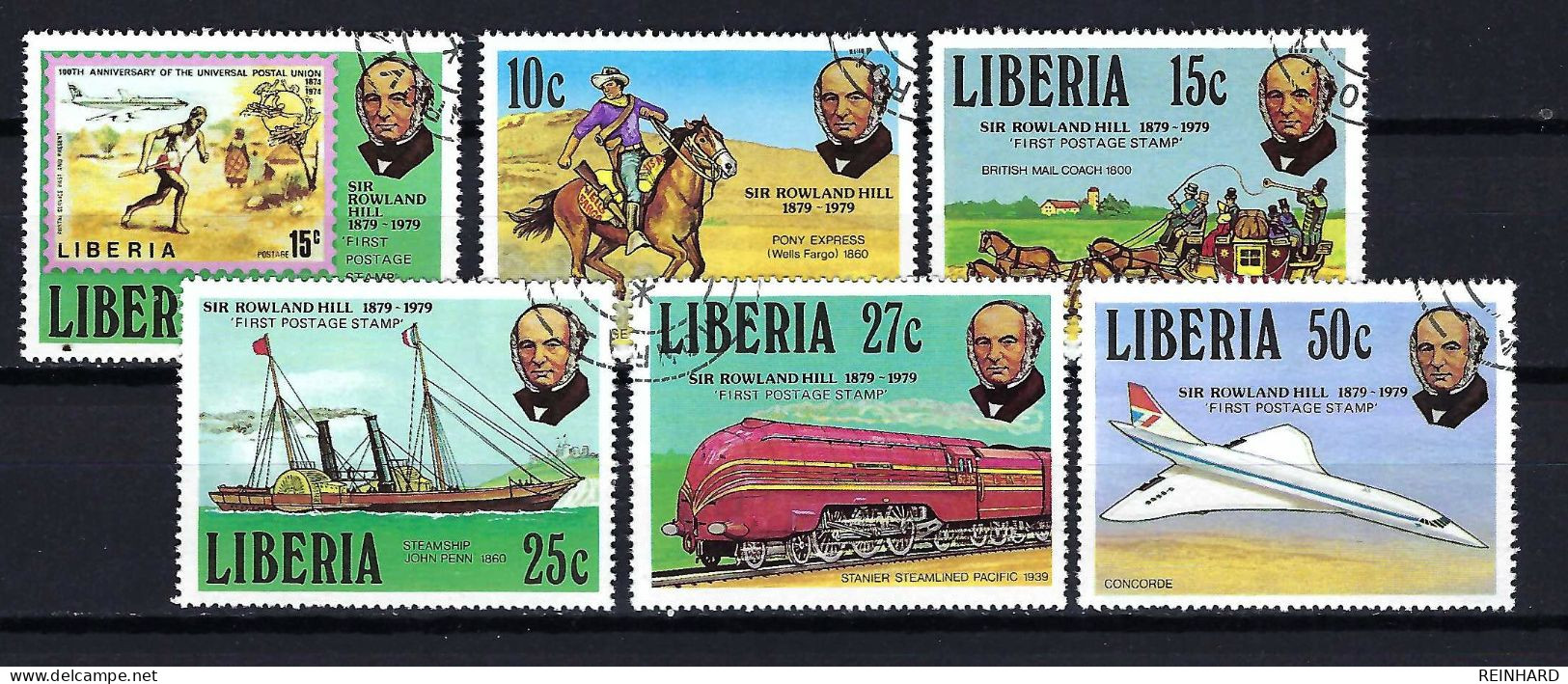 LIBERIA Komplettsatz Mi-Nr. 1098 - 1103 - 100. Todestag Sir Rowland Hill Gestempelt - Siehe Bild - Liberia