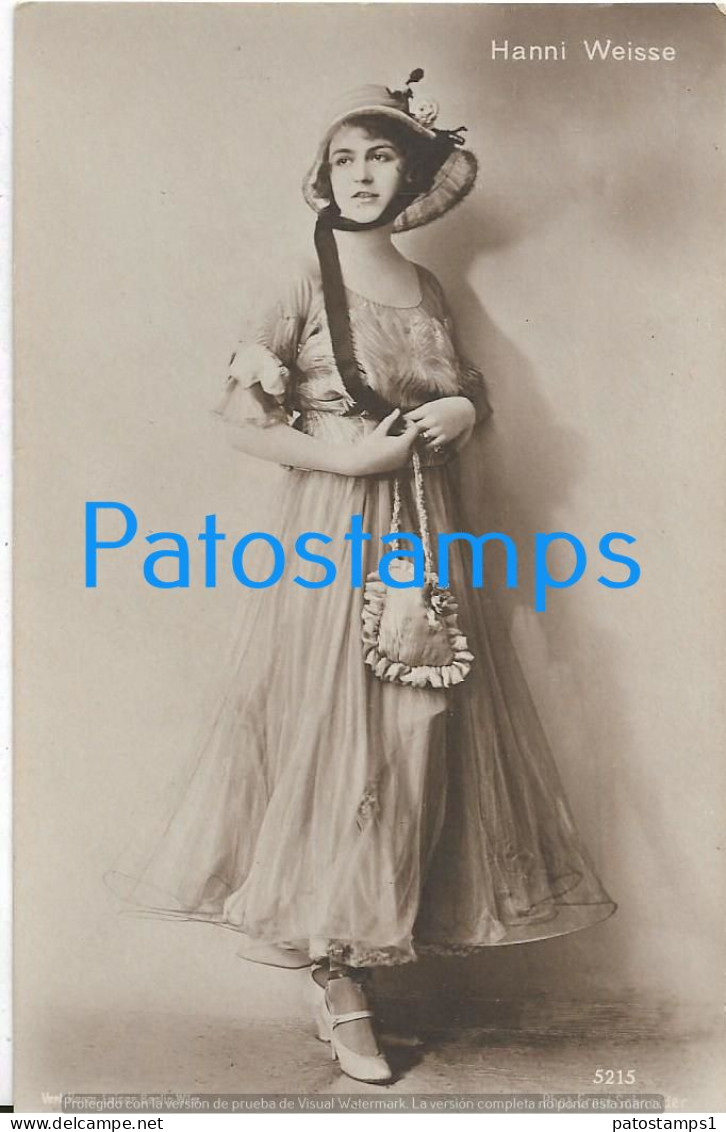 228437 ARTIST HANNI WEISSE GERMANY ACTRESS SILENT MUTE POSTAL POSTCARD - Entertainers