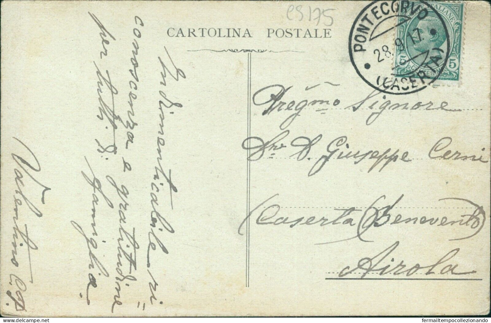 Cs175 Cartolina Pontecorvo Chiesa  Ritiro Padri Passionisti Frosinone Lazio 1917 - Frosinone