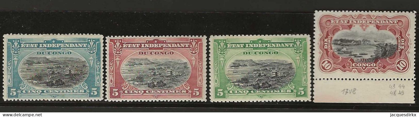 Congo  .   OBP  .   14/17   .    **  (14 En 16: *)  .  Postfris  .   /   .   Neuf Avec Gomme D'origine Et SANS Charnière - 1884-1894