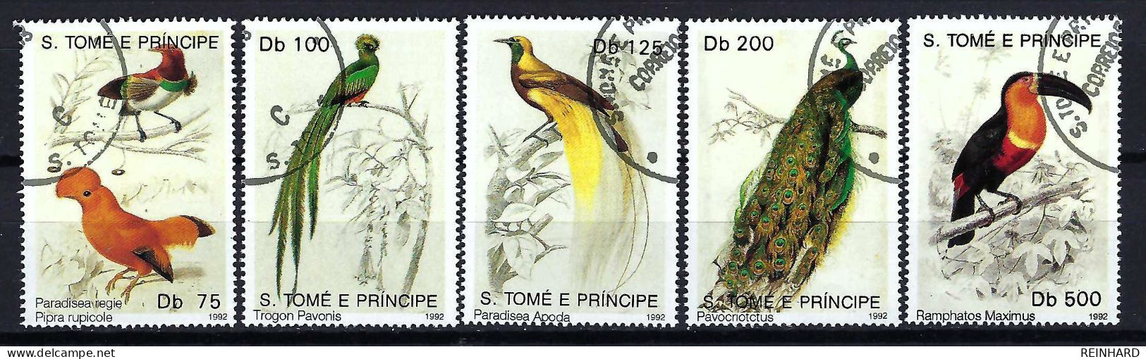 S. TOME E PRINCIPE Komplettsatz Mi-Nr. 1353 - 1357 Tropische Vögel Gestempelt - Siehe Bild - Sao Tome And Principe