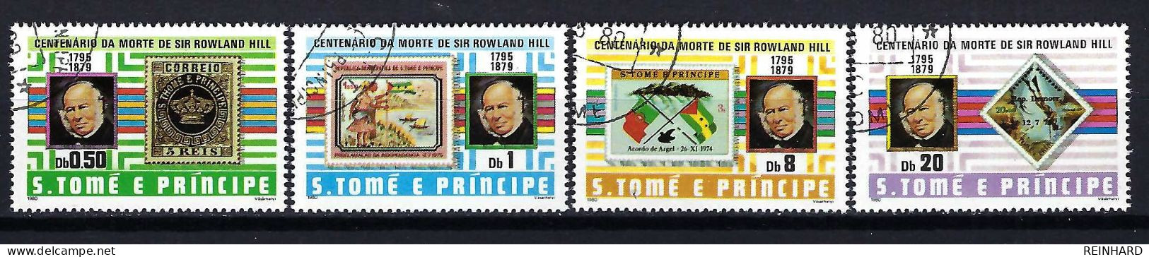 S. TOME E PRINCIPE Komplettsatz Mi-Nr. 641 - 644 Sir Rowland Hill Gestempelt - Siehe Bild - Sao Tome And Principe