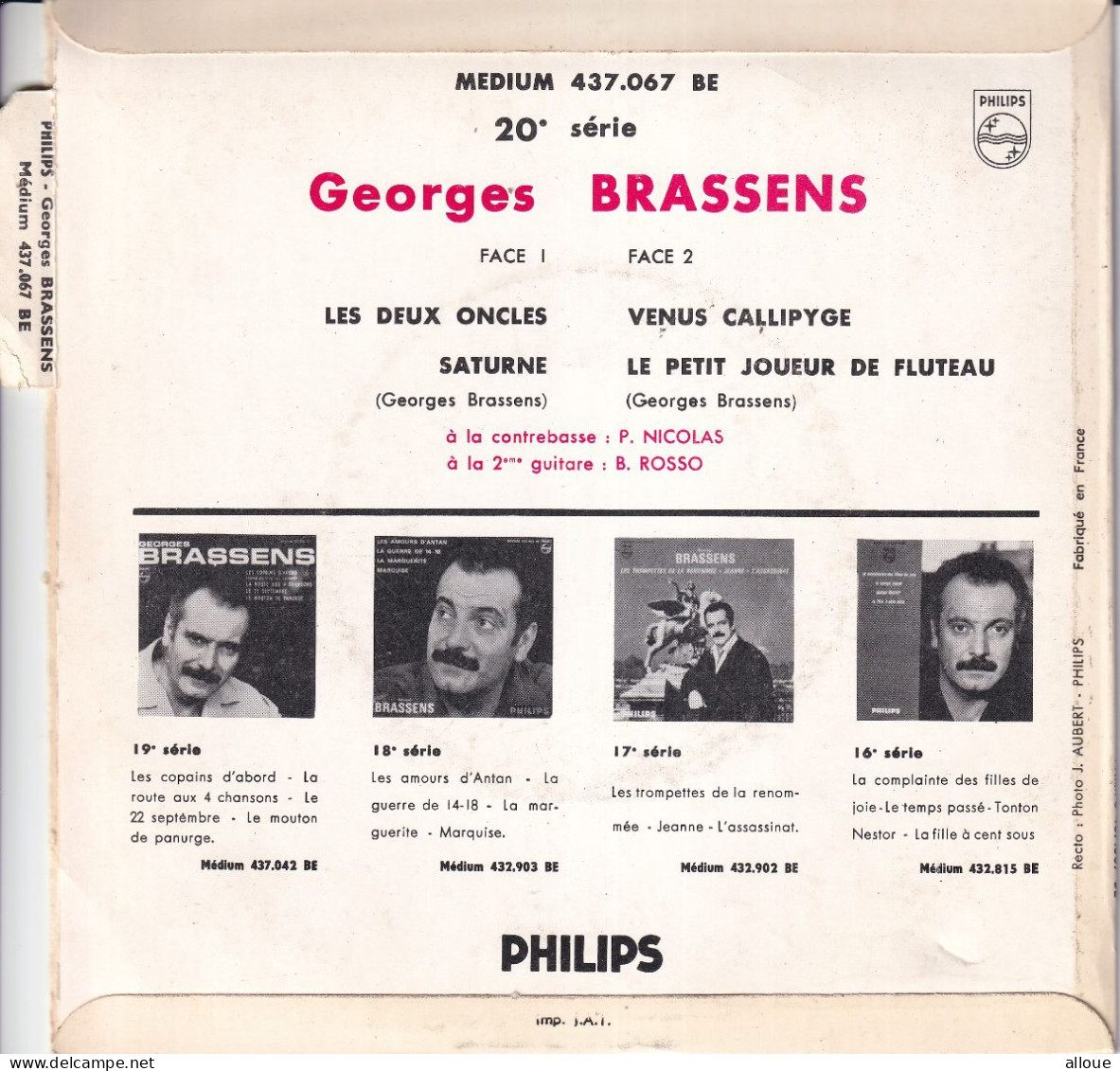 GEORGES BRASSENS - FR EP - LES DEUX ONCLES + 3 - Otros - Canción Francesa