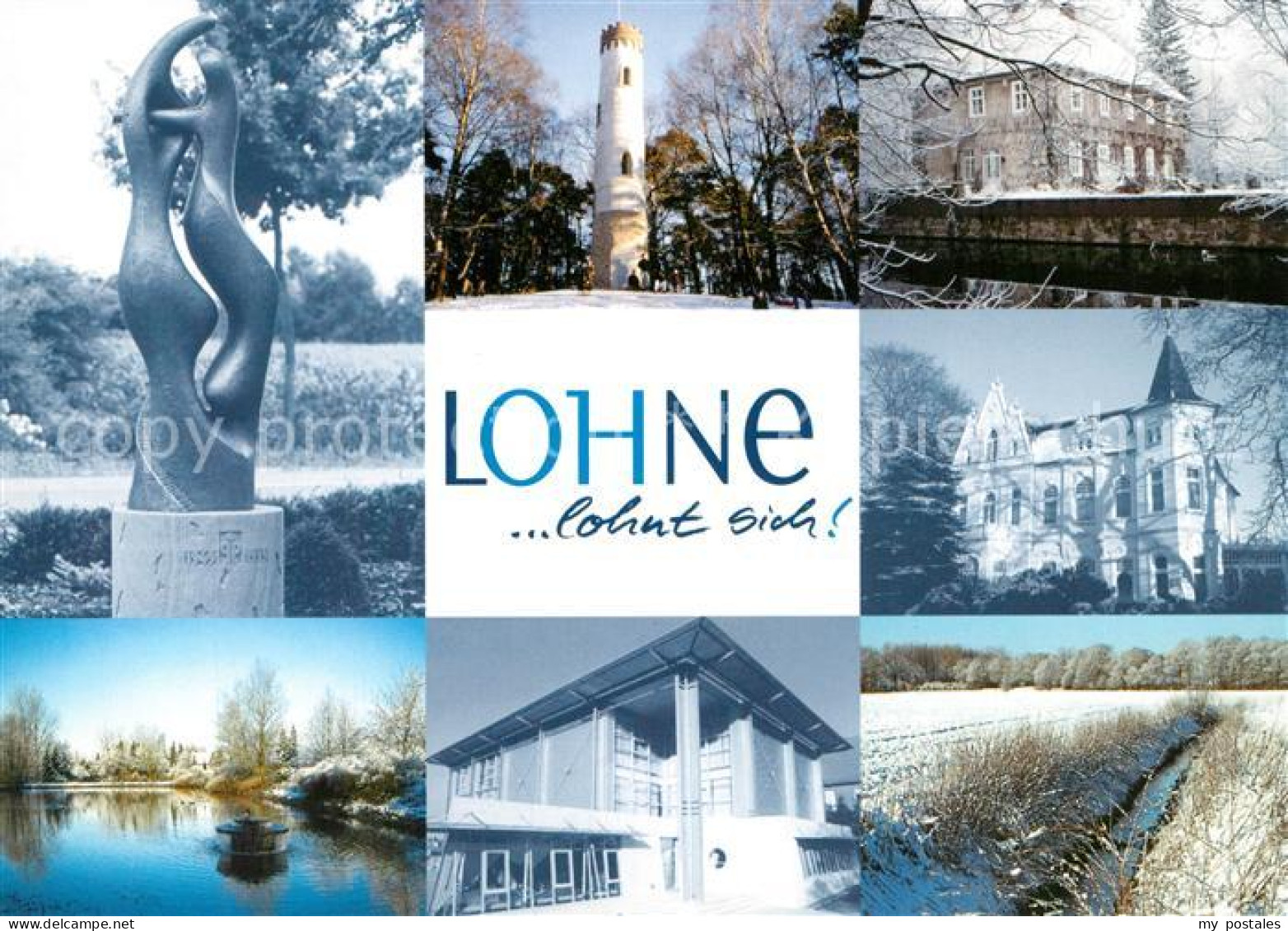 73214087 Lohne Plastik Turm Schloss Weiher Graben Lohne - Lohne