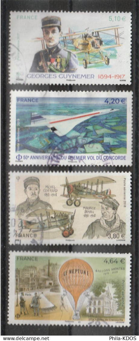 " LOT DE POSTE AERIENNE DE FRANCE " Sur 4 Timbres Oblitérés N° YT PA 81 82 83 84 à Saisir !!! - 1960-.... Afgestempeld