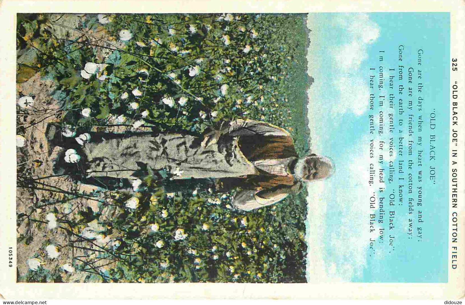 Etats Unis - Agriculture - Old Black Joe In A Southern Cotton Field - Champs De Coton - Animée - Colorisée - CPA - Voir  - Other & Unclassified