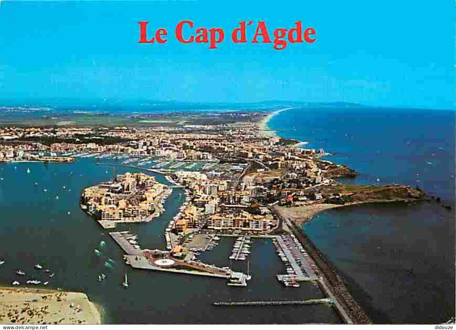 34 - Le Cap D'Agde - Vue Aérienne Du Littoral. Au Fond, Le Mont St Clair - Flamme Postale De Agde - CPM - Voir Scans Rec - Agde