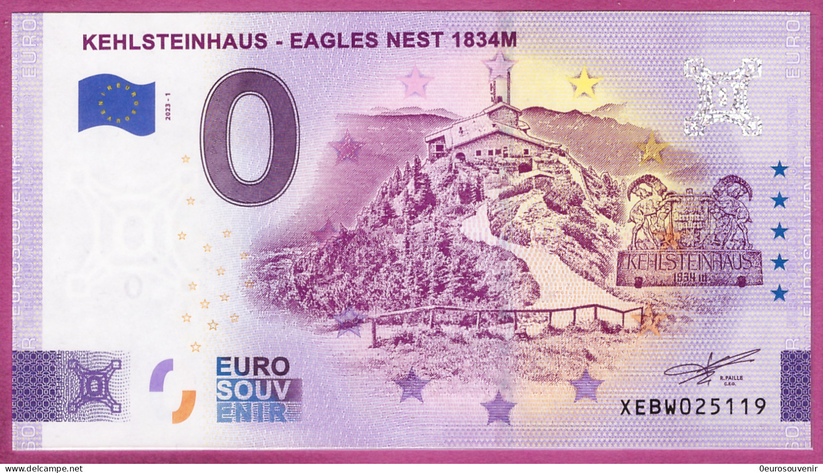 0-Euro XEBW 2023-1 KEHLSTEINHAUS - EAGLES NEST 1834 - Essais Privés / Non-officiels