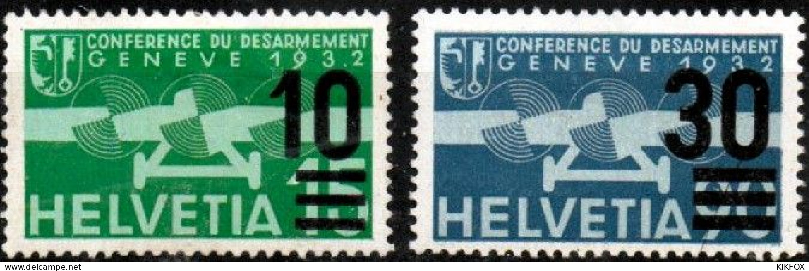 SUISSE ,SCHWEIZ,1932 - 1936  MI 286 + MI 292,  FLUGPOSTAUSGABE MIT ÜBERDRUCK, UNGEBRAUCHT FALZ, CHARNIERE - Nuevos