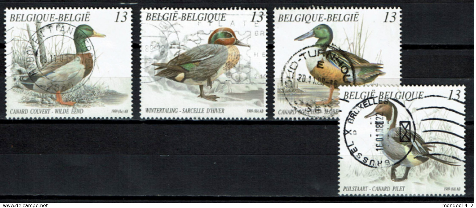 België 1989 OBP 2332/2335 - Y&T 2332/35 - Natuur, Nature, Fauna, Eenden, Canards, Ducks - Usati