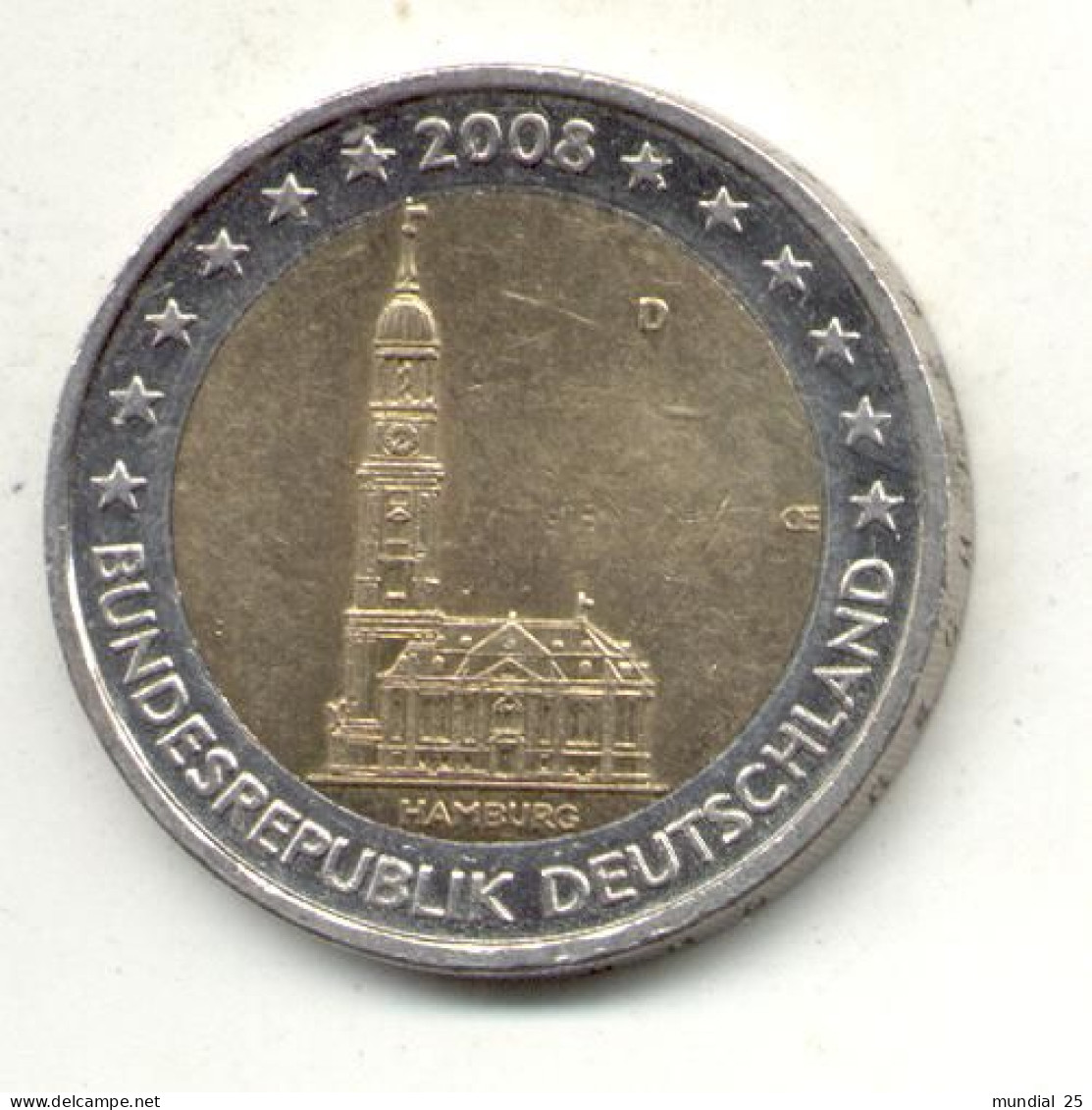 GERMANY 2 EURO 2008 (D) - HAMBURG CATHEDRAL - Allemagne