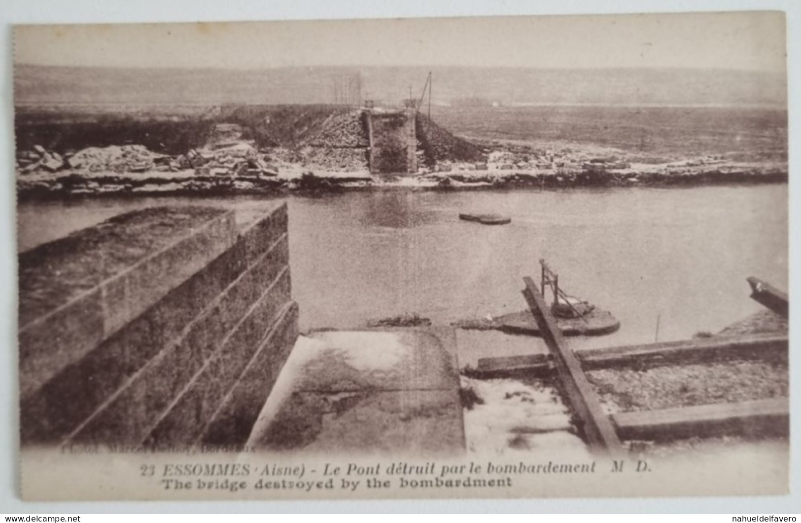 CPA Non Circulée - FRANCE Après-guerre - ESSOMMES (Aisne) - LE PONT DÉTRUIT PA LE BOMBARDEMENT - Soissons