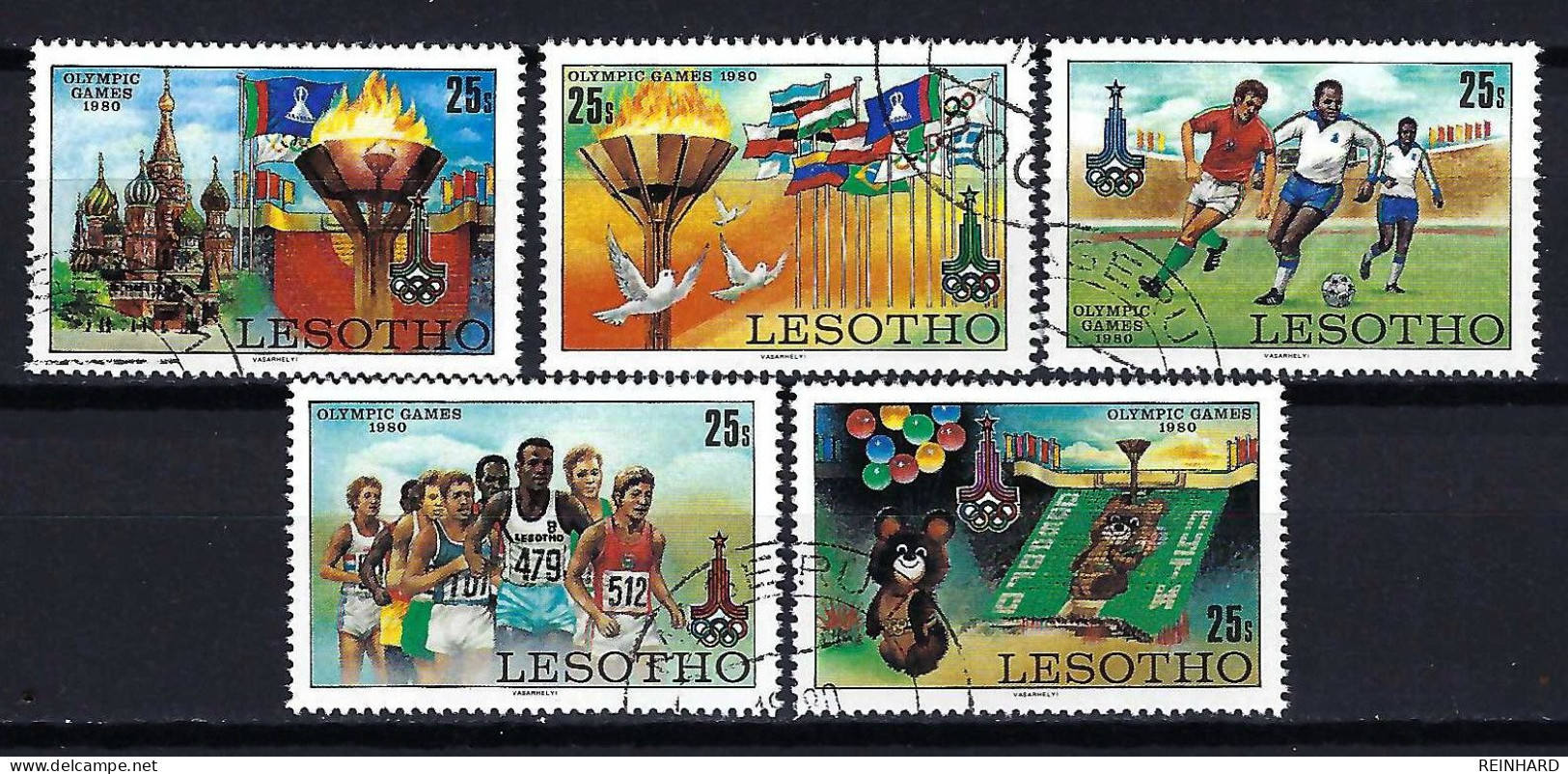 LESOTHO Komplettsatz Mi-Nr. 291 - 295 Olympische Sommerspiele, Moskau Gestempelt - Siehe Bild - Lesotho (1966-...)