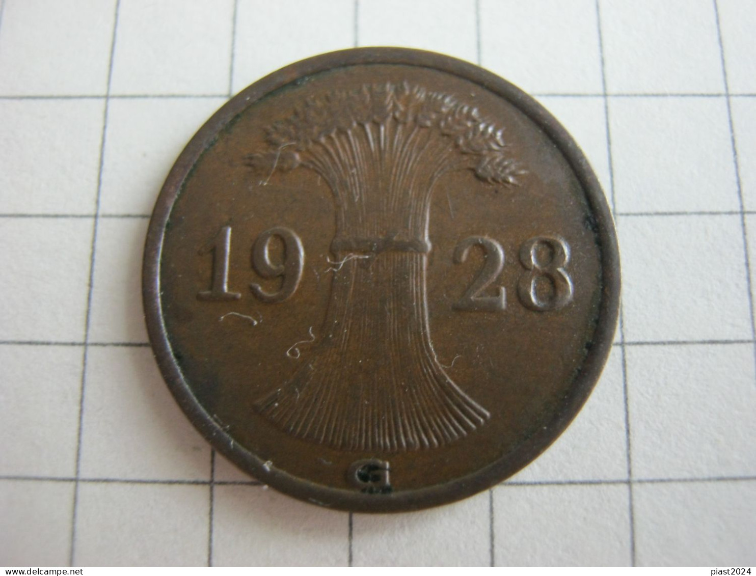 Germany 1 Reichspfennig 1928 G - 1 Rentenpfennig & 1 Reichspfennig
