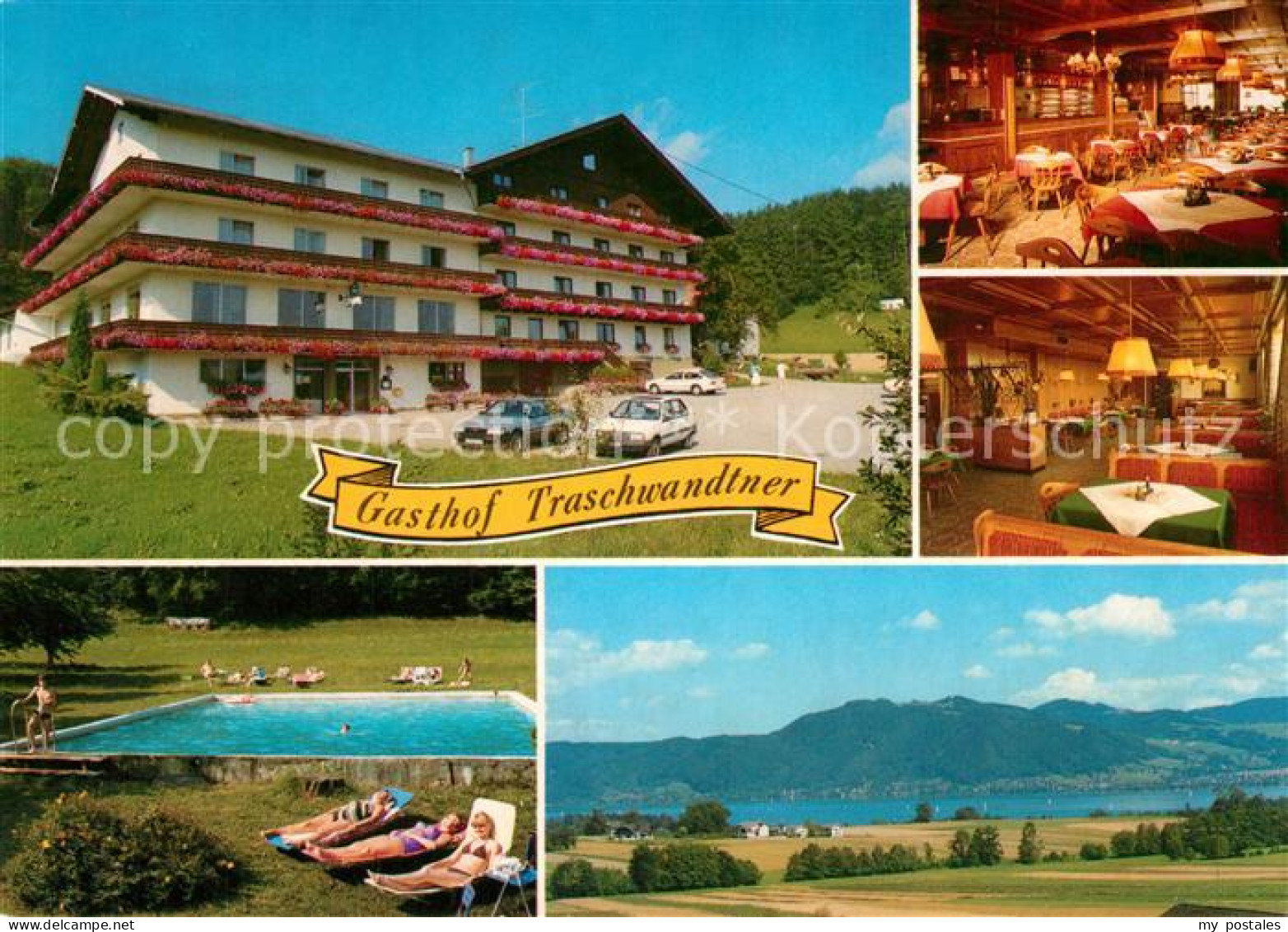 73209279 Abtsdorf Attersee Gasthof Pension Traschwandter Restaurant Swimming Poo - Other & Unclassified