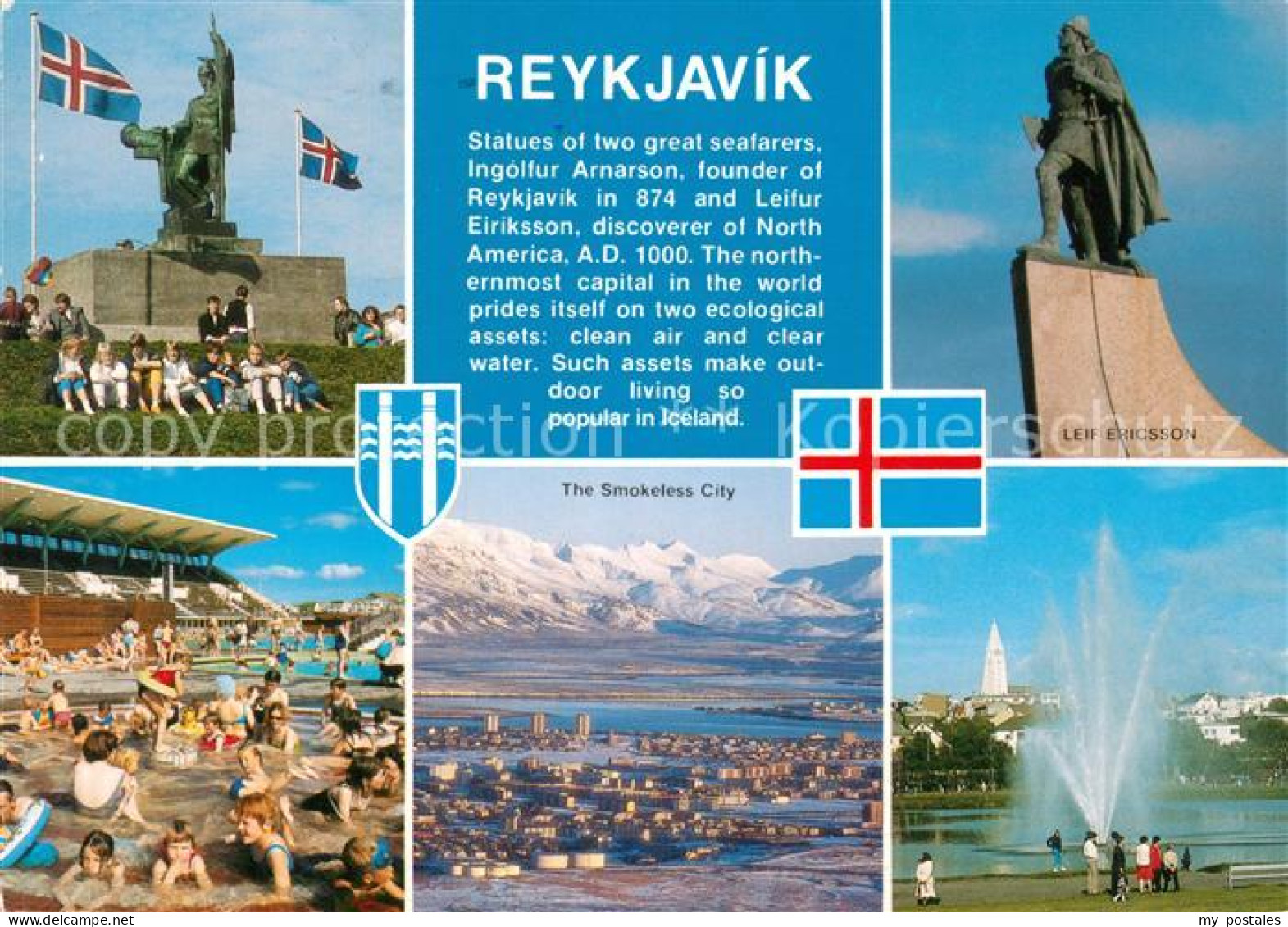 73207058 Reykjavík Denkmal Leif Ericsson Smokeless City Strand  Reykjavík - IJsland