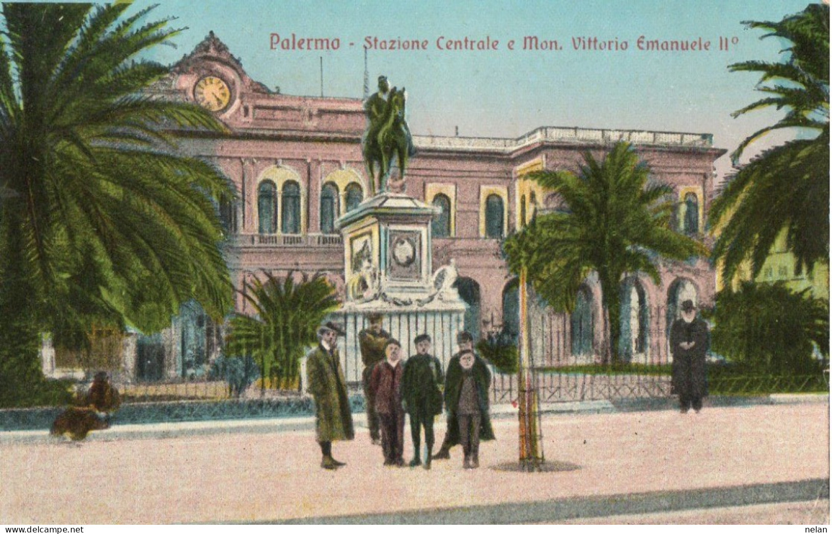 PALERMO - STAZIONE CENTRALE E MONUMENTO VITTORIO EMANUELE - F.P. - Palermo