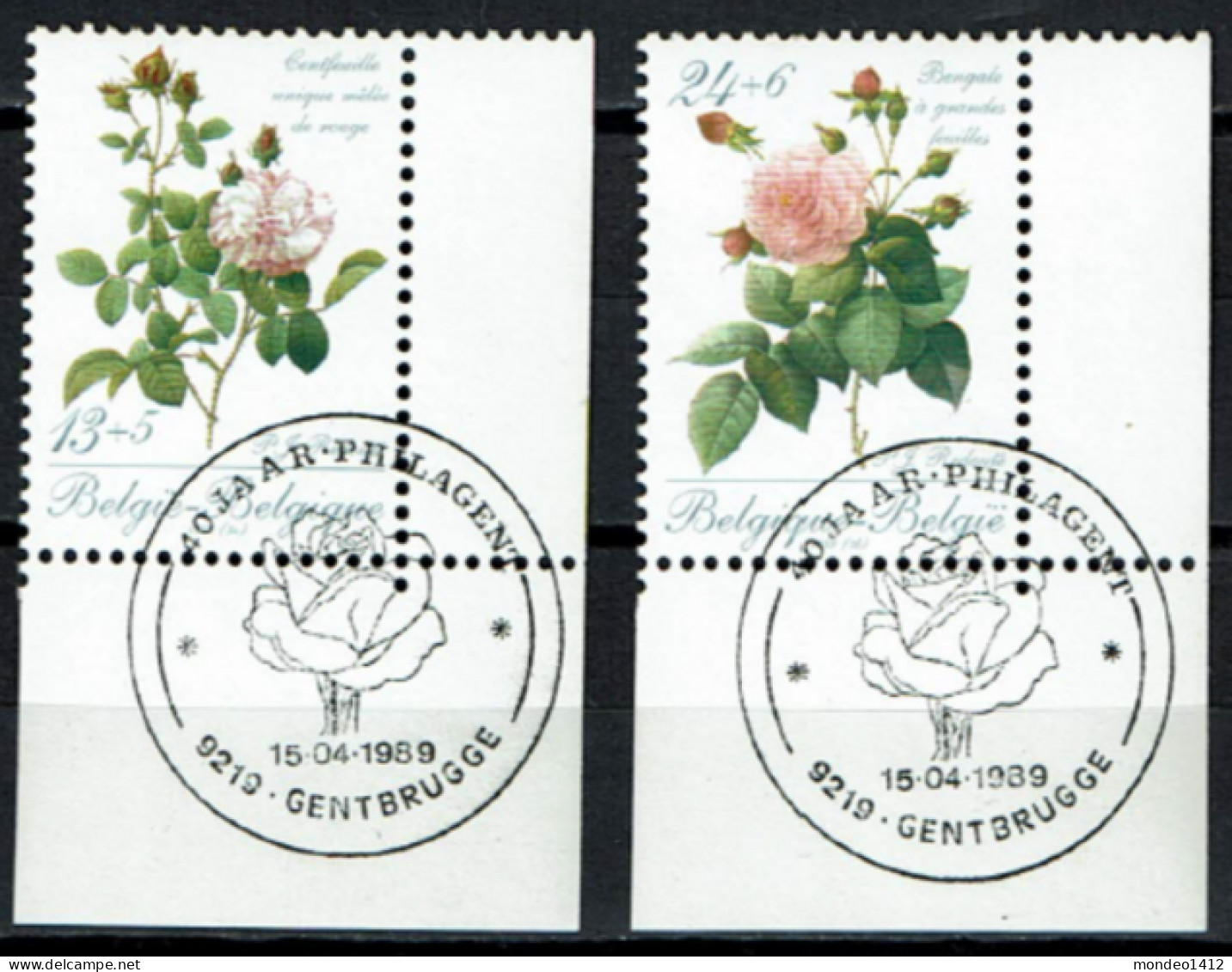 België 1989 OBP 2318/19 - Rozen Roses - Oblitérés