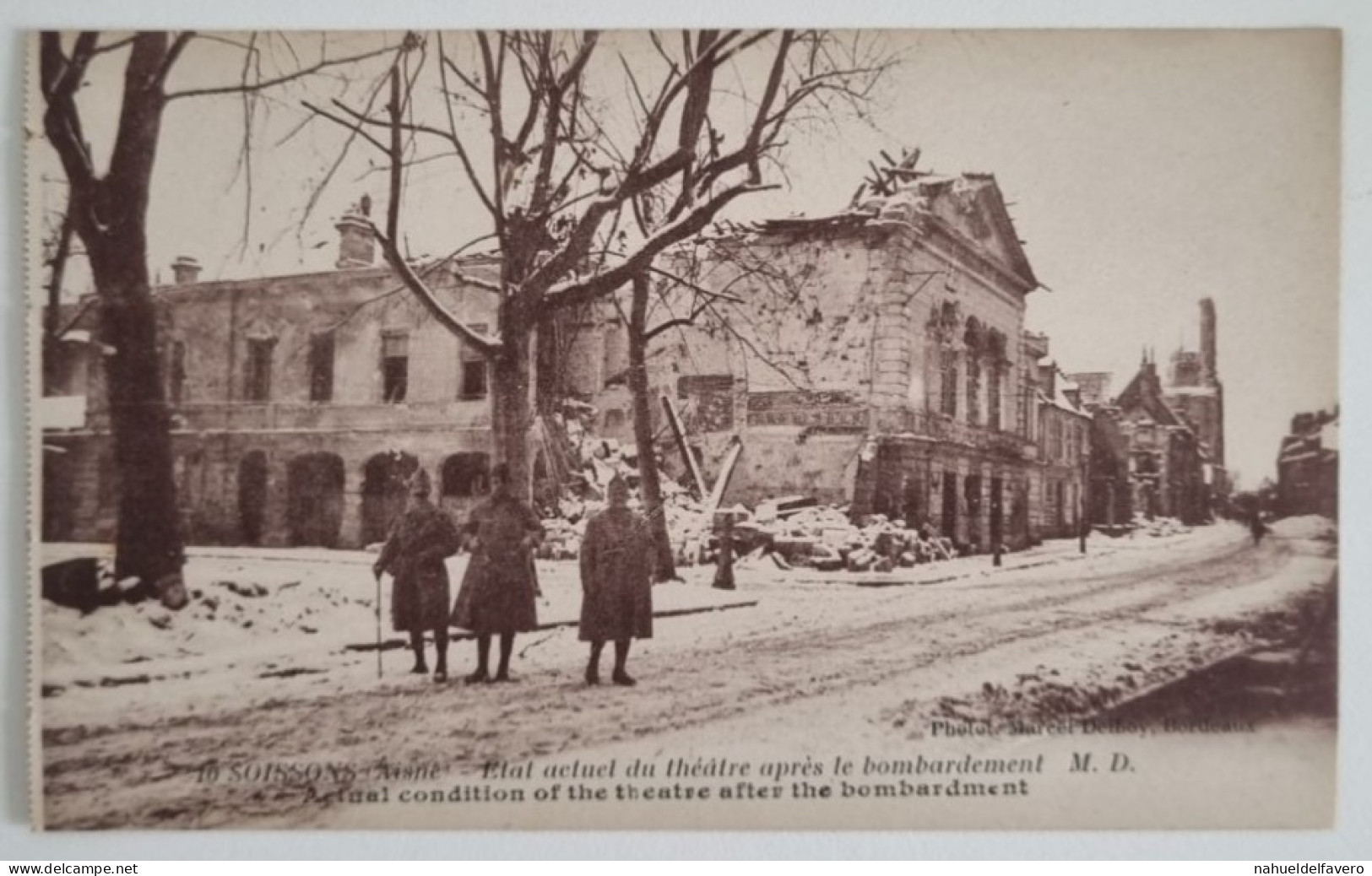 CPA Non Circulée - FRANCE Après-guerre - SOISSONS (Aisne) - ETAT ACTUEL DU THÉÁTRE APRÉS LE BOMBARDEMENT - Soissons