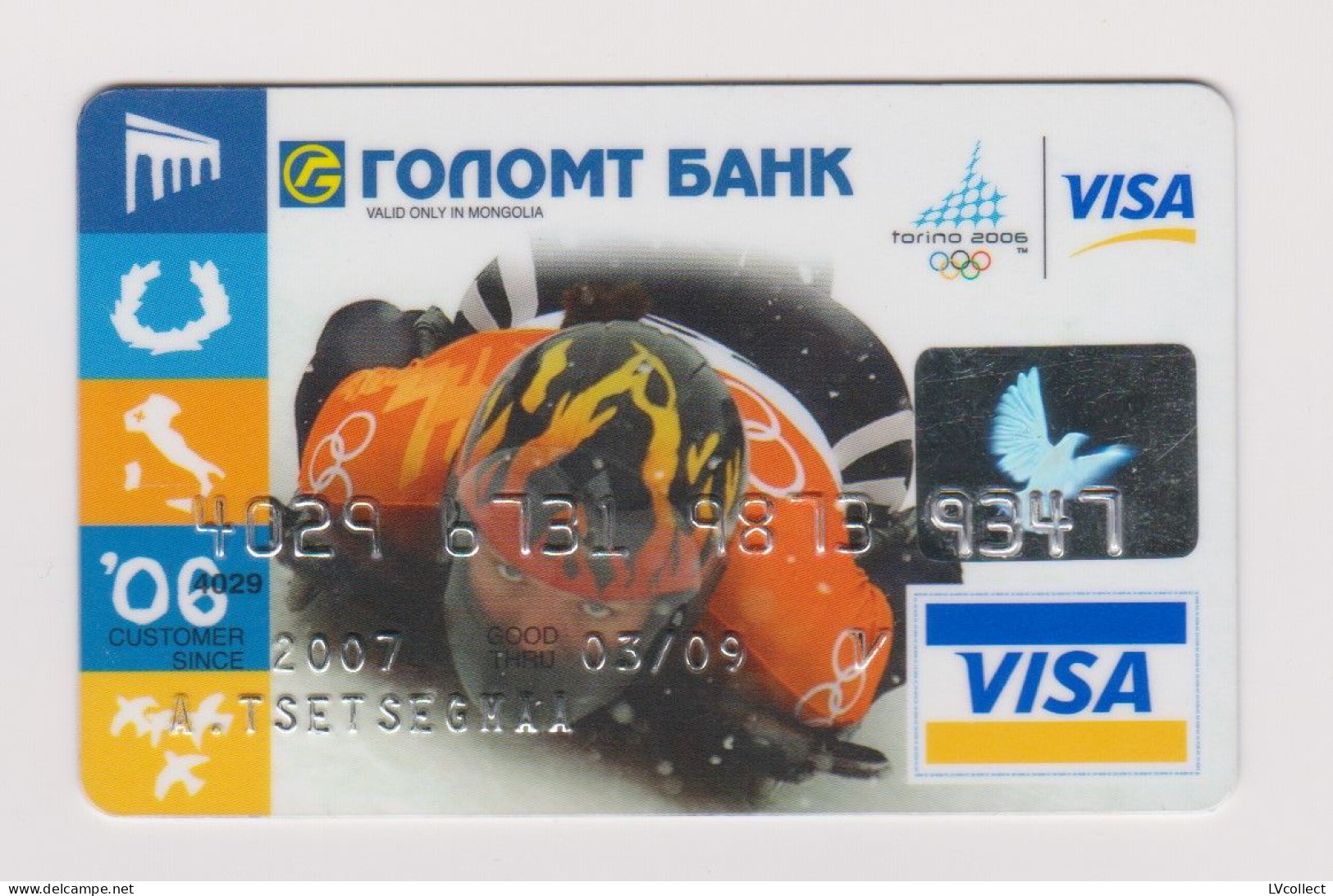 Golomt Bank MONGOLIA Olympic Winter Games-Torino 2006 VISA Expired - Tarjetas De Crédito (caducidad Min 10 Años)