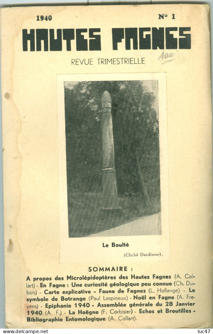 Lot De 7 Anciennes Revues "Hautes Fagnes"  1937 Numéro 4 - 38 N 2 - 39 N 2 - 40 N1 - 45 N1-2-3 - Unclassified